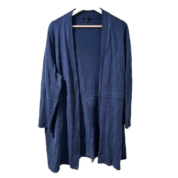 Talbots Petite Blue Cotton Blend  Open Front Knit Cardigan Sweater Petite 2X - Picture 1 of 9
